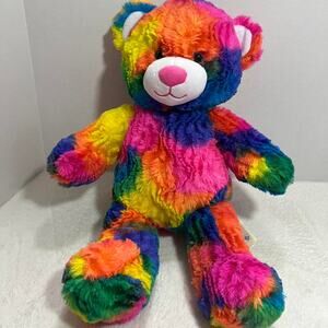 Build a bear tie dye rainbow teddy